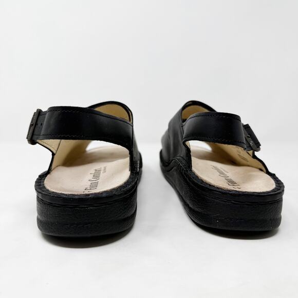 [Finn Comfort] Black Sylt Nappa Leather Triple Strap Open Toe Sandals EUC Sz 41 - Picture 5 of 12